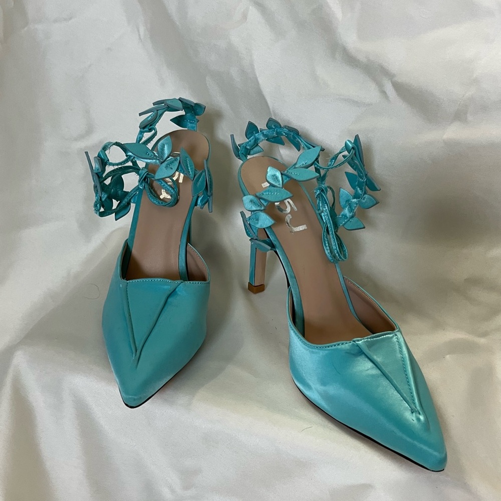 COPY - 🦋 Satin Butterfly Flower Cinderella Tie Up Pointed Toe Heels